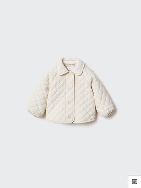 MANGO Quilted Cream Kids Jacket Size 12-18M